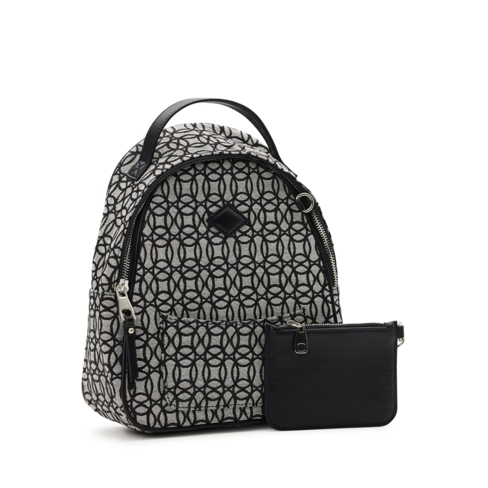 NWT Time and Tru Women's Ruby Backpack Black And Grey Handbag With Coin Purse